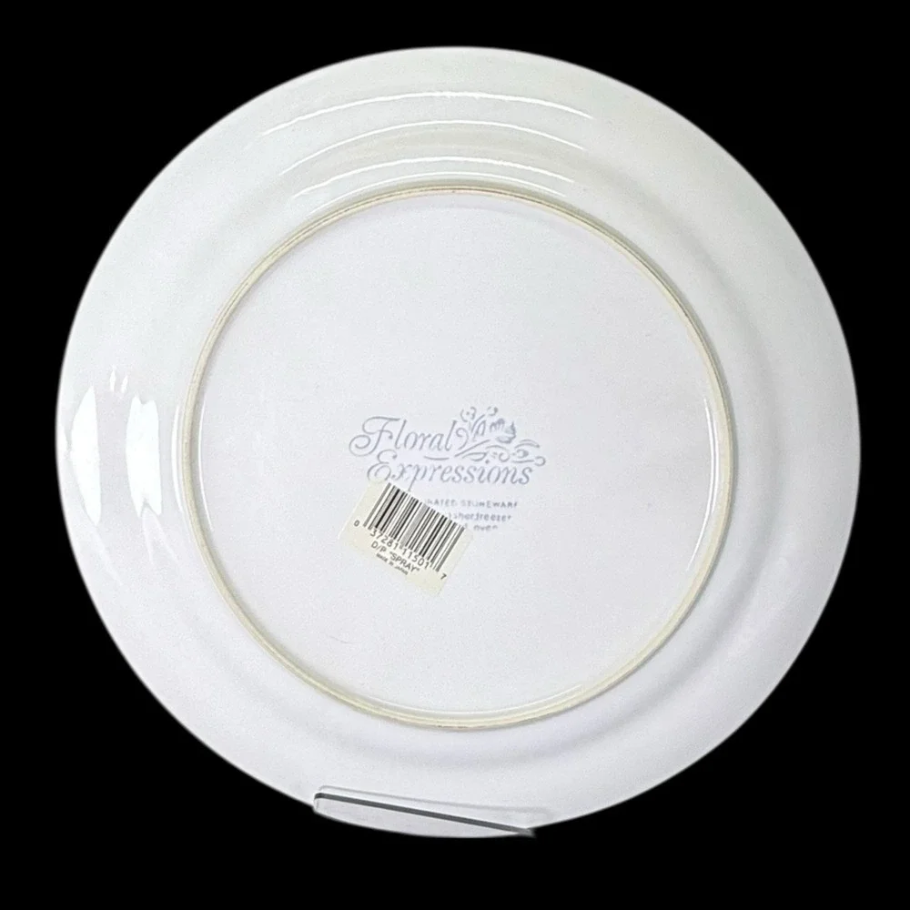 Floral Expressions Dinner Plates Flower‎ Pattern Stoneware 10.75